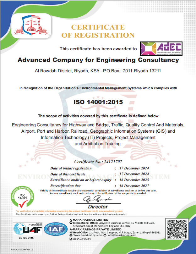 ISO 14001:2015 certificate